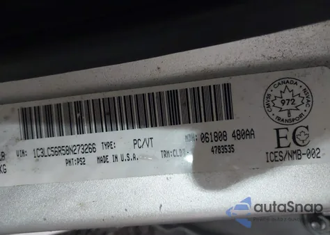 2008 Chrysler Sebring Touring from USA, damaged, VIN 1C3LC56R58N273266